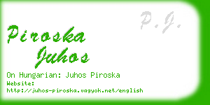 piroska juhos business card